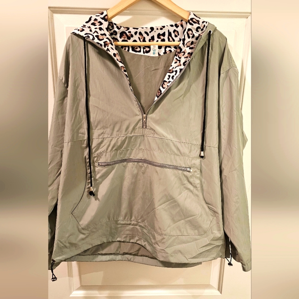 Half Zipper Hooded Windbreaker